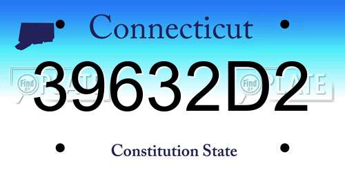 39632D2 Connecticut License Plate