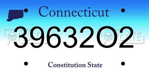 39632O2 Connecticut License Plate