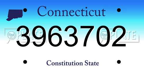 3963702 Connecticut License Plate