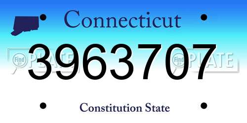 3963707 Connecticut License Plate