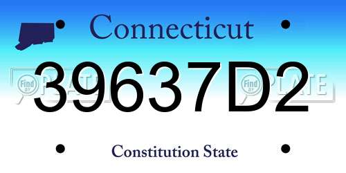 39637D2 Connecticut License Plate
