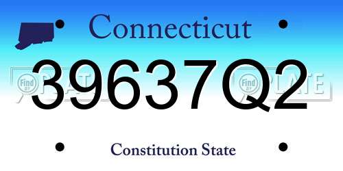 39637Q2 Connecticut License Plate