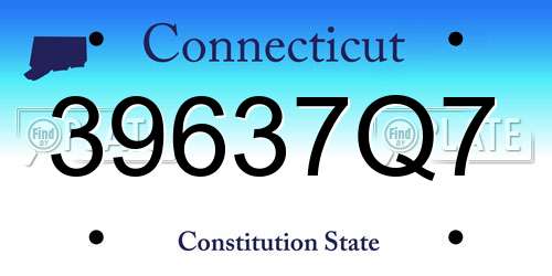 39637Q7 Connecticut License Plate