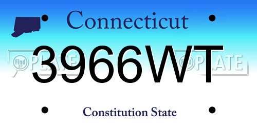 3966WT Connecticut License Plate