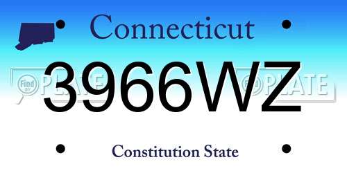 3966WZ Connecticut License Plate