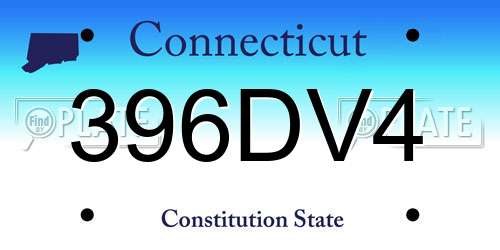 396DV4 Connecticut License Plate