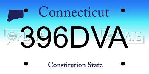 396DVA Connecticut License Plate