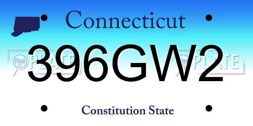 396GW2 Connecticut License Plate