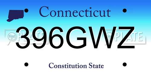 396GWZ Connecticut License Plate