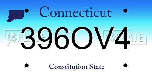 396OV4 Connecticut License Plate