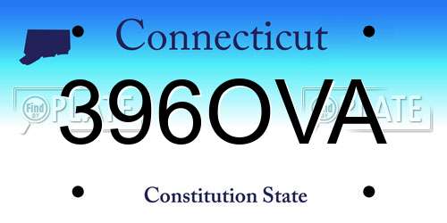 396OVA Connecticut License Plate