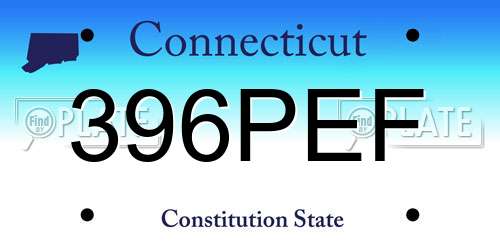 396PEF Connecticut License Plate