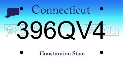 396QV4 Connecticut License Plate