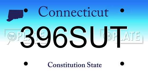 396SUT Connecticut License Plate