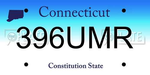 396UMR Connecticut License Plate