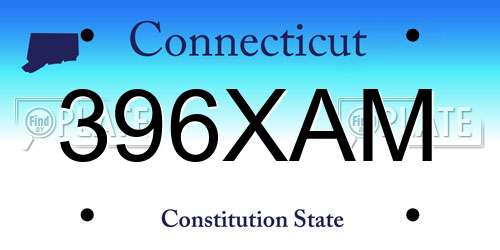 396XAM Connecticut License Plate
