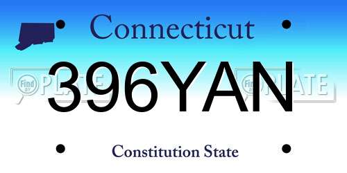396YAN Connecticut License Plate