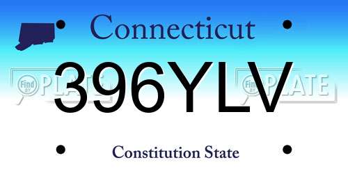 396YLV Connecticut License Plate