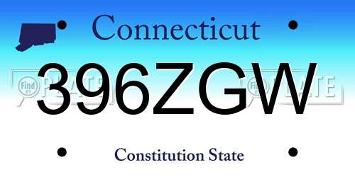 396ZGW Connecticut License Plate