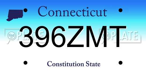 396ZMT Connecticut License Plate