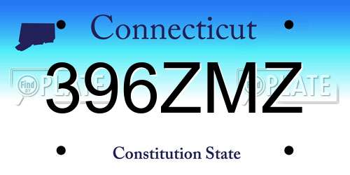 396ZMZ Connecticut License Plate