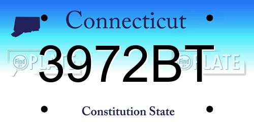 3972BT Connecticut License Plate