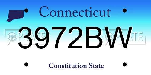 3972BW Connecticut License Plate