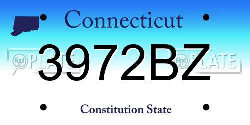 3972BZ Connecticut License Plate