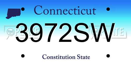 3972SW Connecticut License Plate