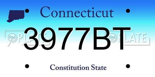 3977BT Connecticut License Plate