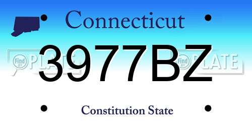 3977BZ Connecticut License Plate