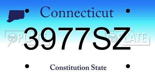 3977SZ Connecticut License Plate