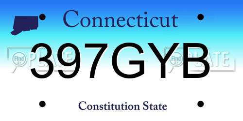 397GYB Connecticut License Plate