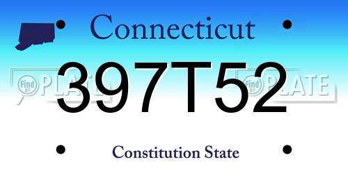 397T52 Connecticut License Plate