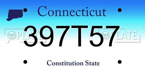 397T57 Connecticut License Plate