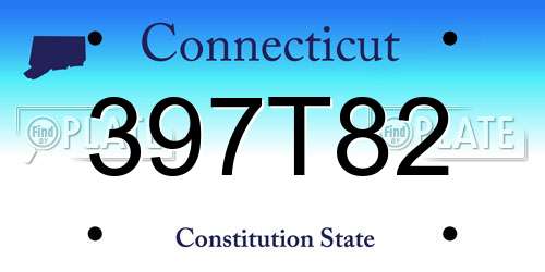397T82 Connecticut License Plate