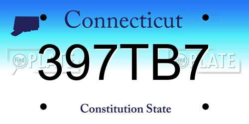 397TB7 Connecticut License Plate