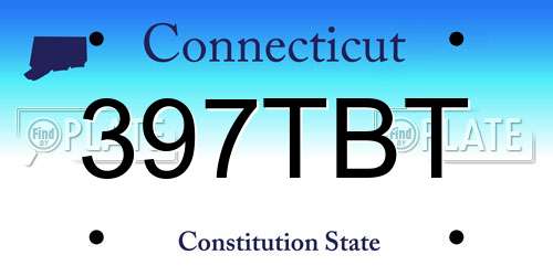 397TBT Connecticut License Plate