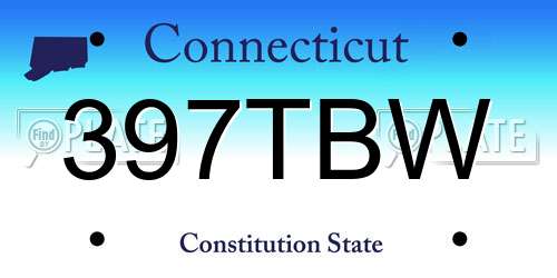 397TBW Connecticut License Plate