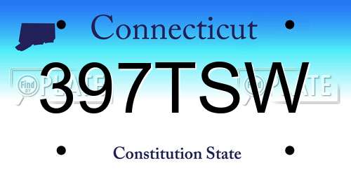 397TSW Connecticut License Plate