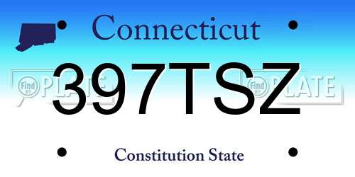 397TSZ Connecticut License Plate