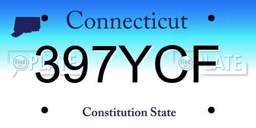 397YCF Connecticut License Plate