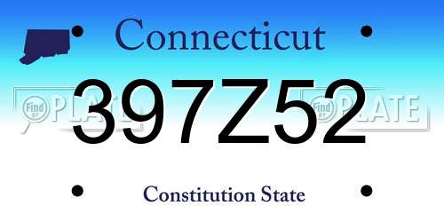 397Z52 Connecticut License Plate