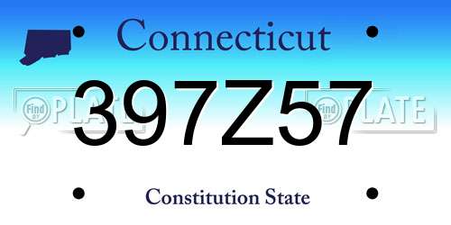 397Z57 Connecticut License Plate
