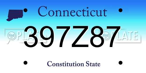 397Z87 Connecticut License Plate