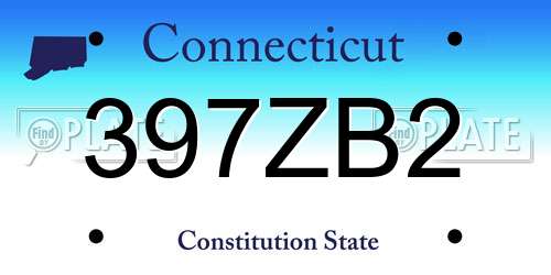 397ZB2 Connecticut License Plate