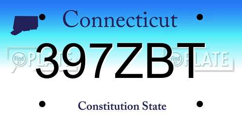 397ZBT Connecticut License Plate