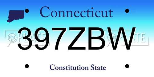 397ZBW Connecticut License Plate