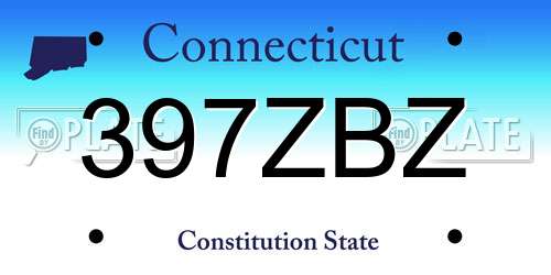 397ZBZ Connecticut License Plate