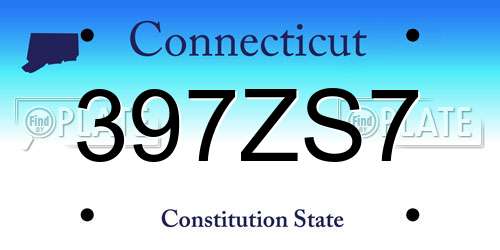 397ZS7 Connecticut License Plate